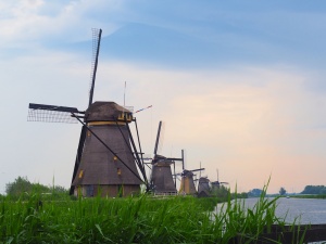 Kinderdijk's 19 Windmills, a UNESCO site, Holland