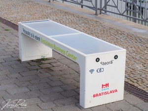Device charging benches, Bratislava, Slovakia