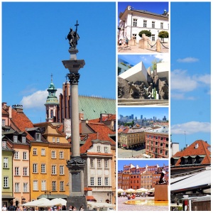 Collage of Warsaw highlights, Poland