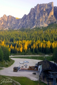 Wild camping spot Cinque Torri, Italy