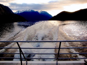 Cruise boat to get to the Doubtful Sound, New Zealand