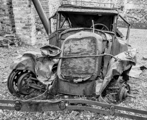 1944 Oradour car left to rust, Oradour sur Glane, France