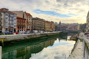 Bilbao river Nervion, Spain