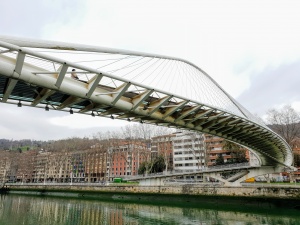Zubizuri bridge, Bilbao, Spain