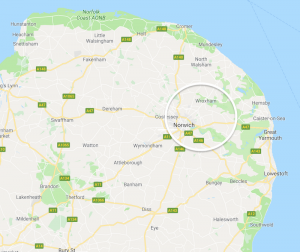 Norfolk visit - map,Norfolk, UK