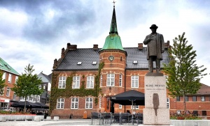 Drewsen statue - founder of Silkeborg, Silkeborg, Denmark