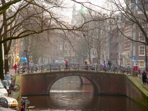 Amsterdam bridge and bikes, The Netherlands