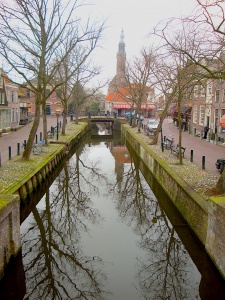 Monnickendam church and canal, The Netherlands