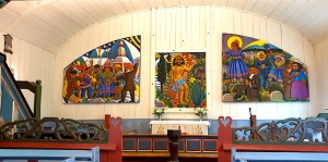 Sami church paintings Jukkasjarvi, Sweden