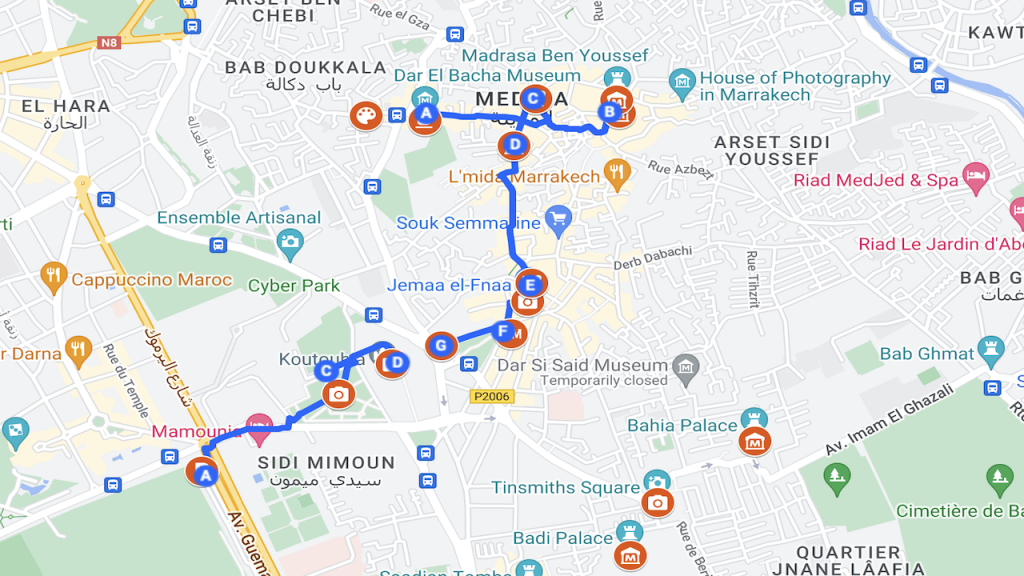 Google Map Guide Tour Route 1