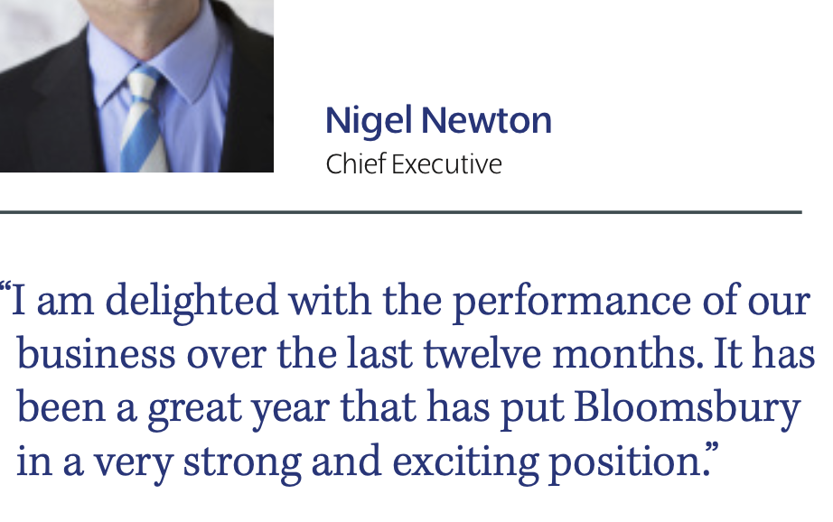 The Growth strategy: Bloomsbury CEO statement

