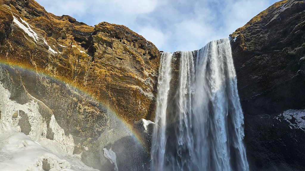 Skógafoss Waterfall Rainbow