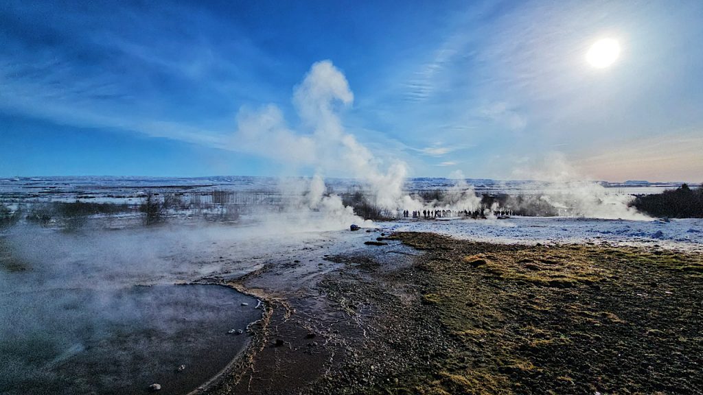 Thermal activity at Geysir, Iceland
