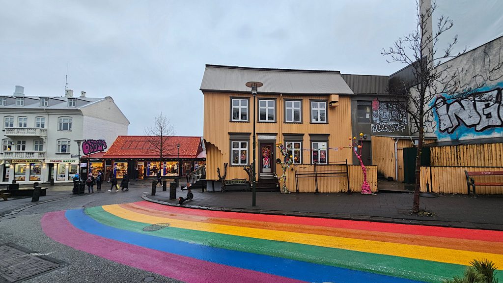 Rainbow Street, Reykjavik in Iceland