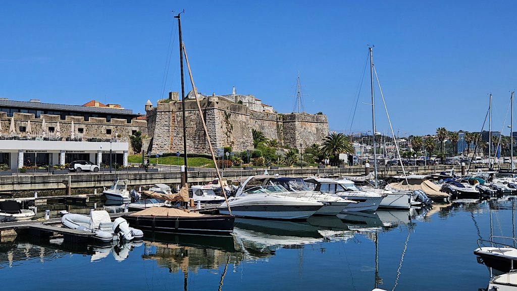 Cascais Marina with fortress background