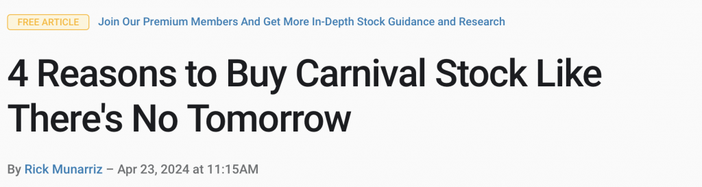 Turnaround Strategy: Carnival
