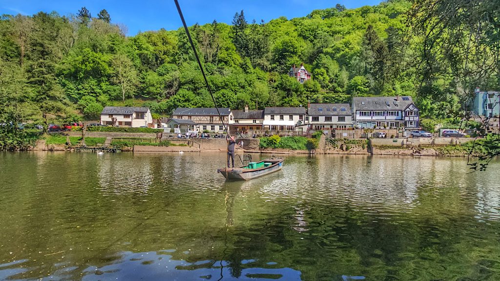 The old hand ferry, still transporting people across the River Wye