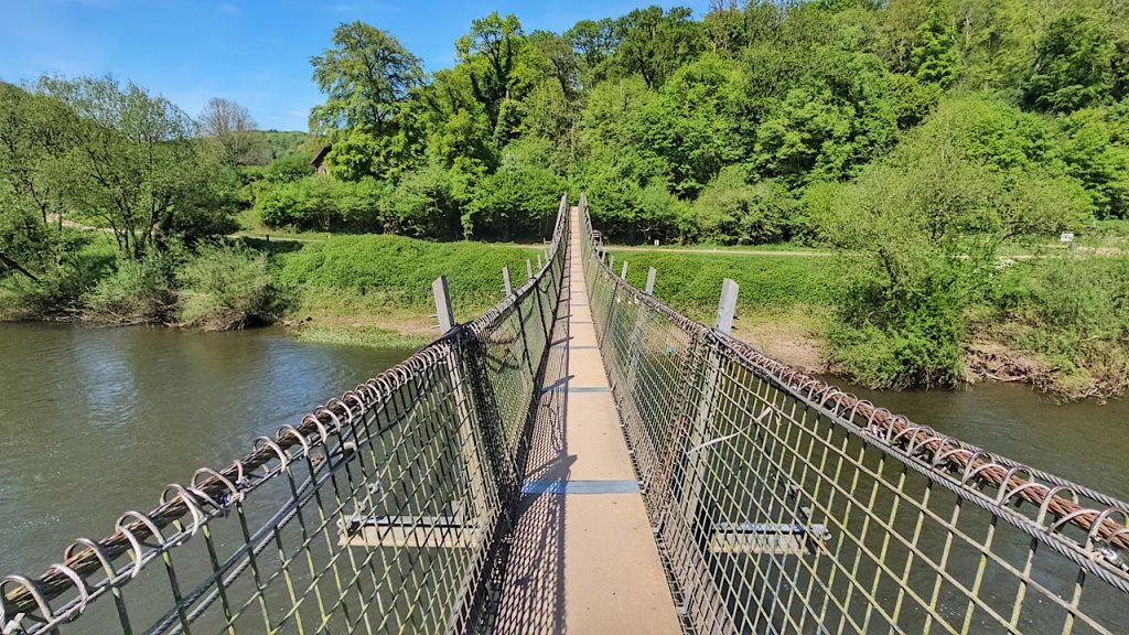 Biblins Bridge crossing the Wye from Gloucestershire into Monmouthshire.