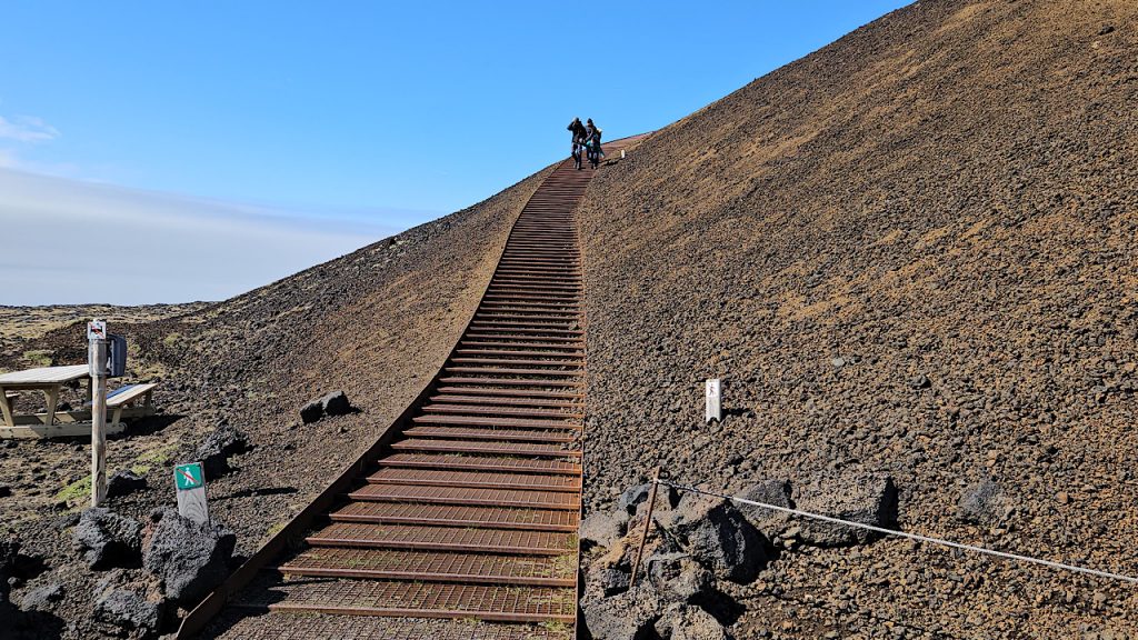 Stairs up the Saxhöll Crater on the Snæfellsnes Peninsula 